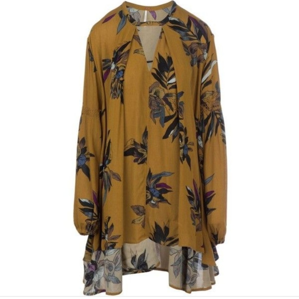 FREE PEOPLE retro tree swing tunic rust